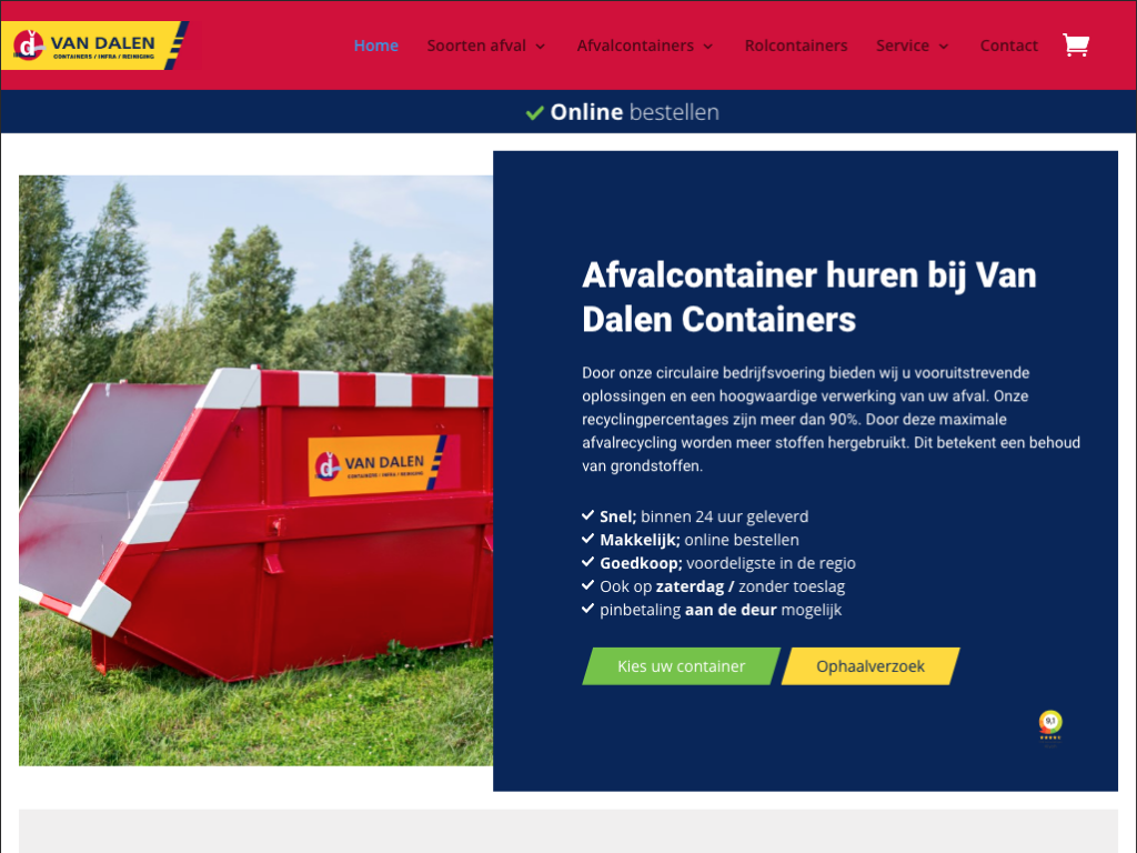 van dalen containers landingspagina 1